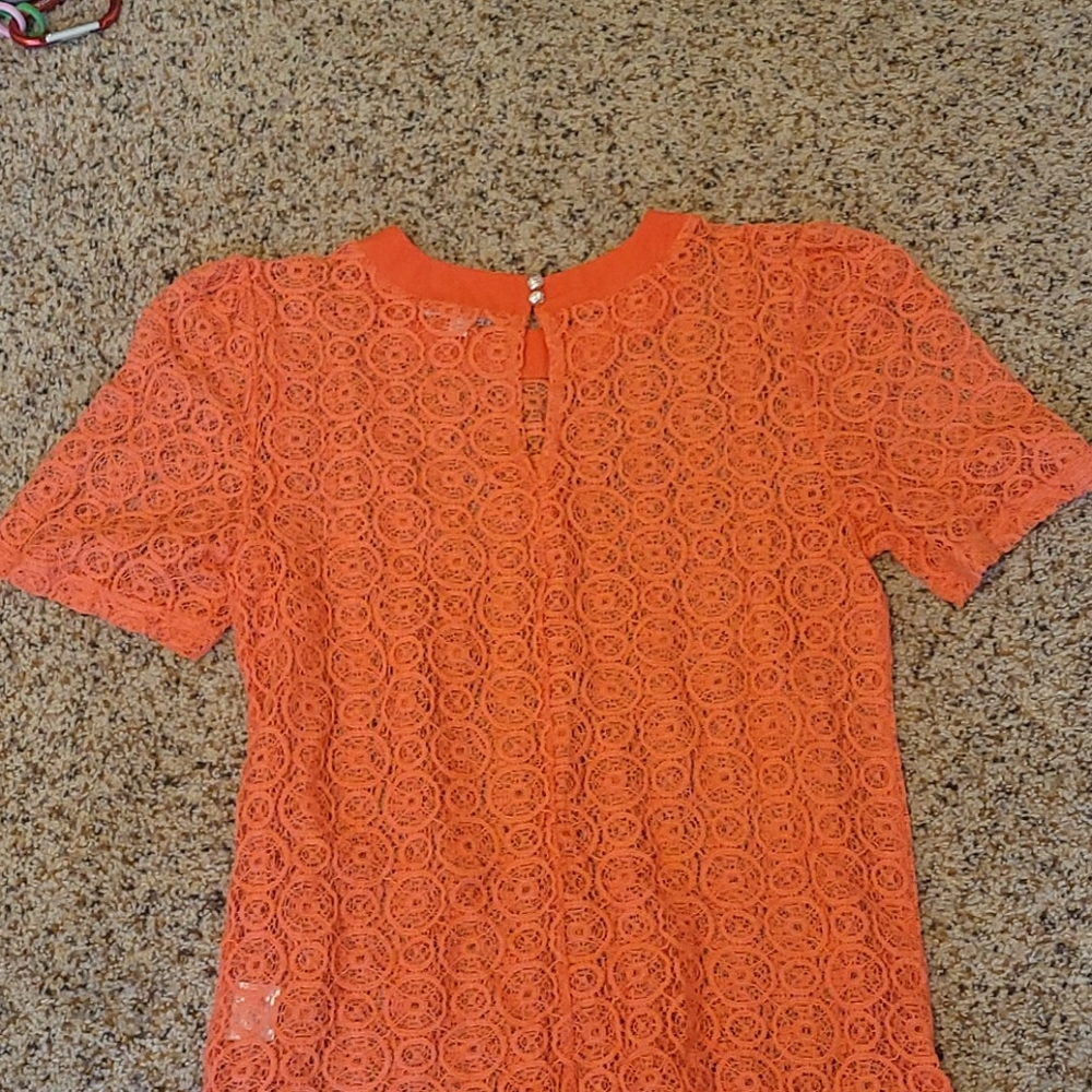 Orange Sunset Lace Top - Picture 2 of 2